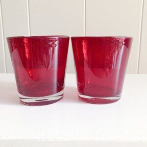 Red Whiskey Glasses Set of 2